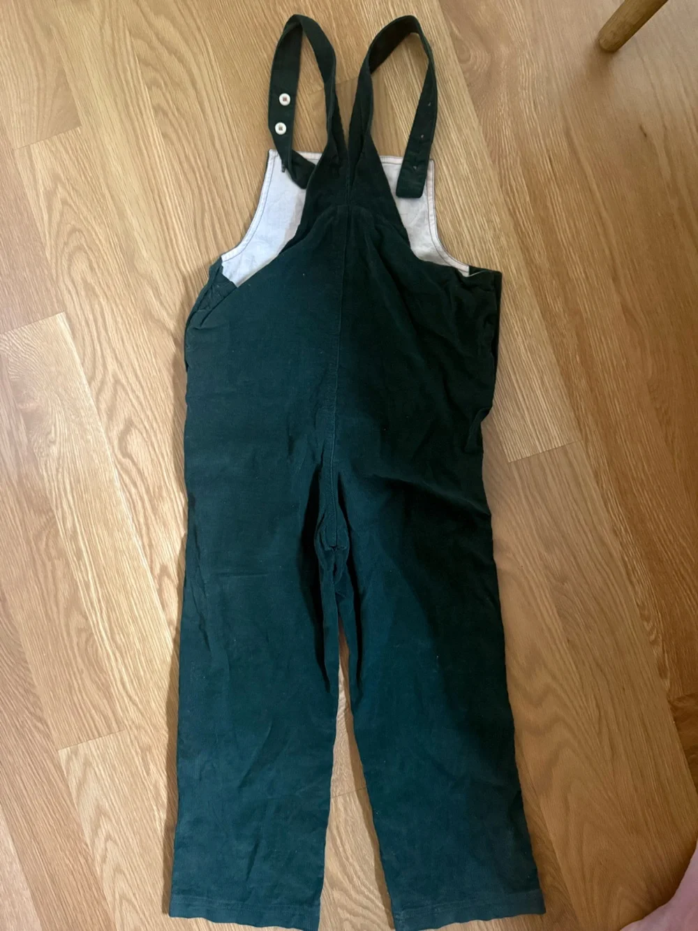 Girls/Boys Forest Green Corduroy Overalls with Front Pocket. Olive Juice Brand